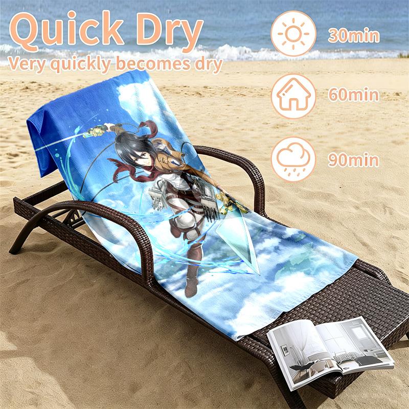Attack on Titan Beach towels also serve as bath towels summer essential a musthave for the outdoors the beach and the pool
