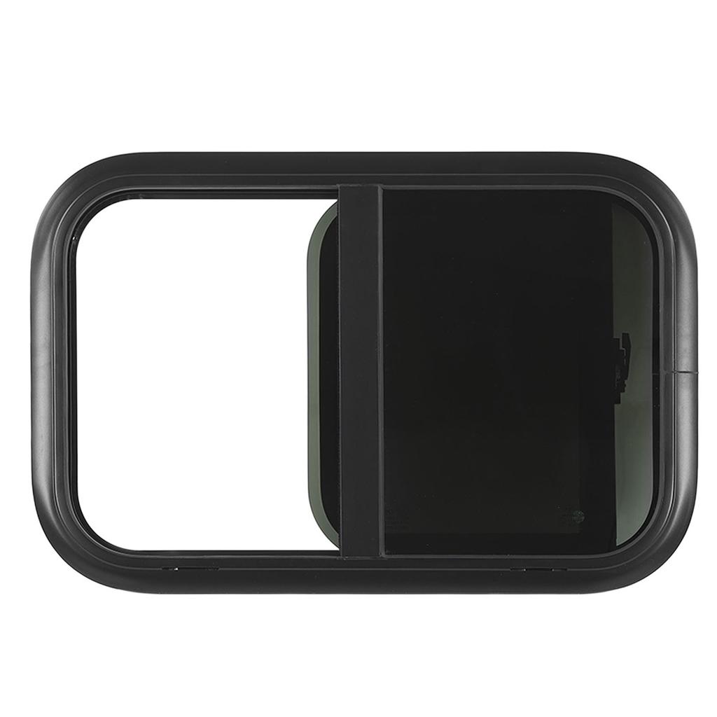 Horizontal Sliding RV Window 23.6 X 11.8in Uv Resistant Tempered Glass Window with Removable Insect Nets Black