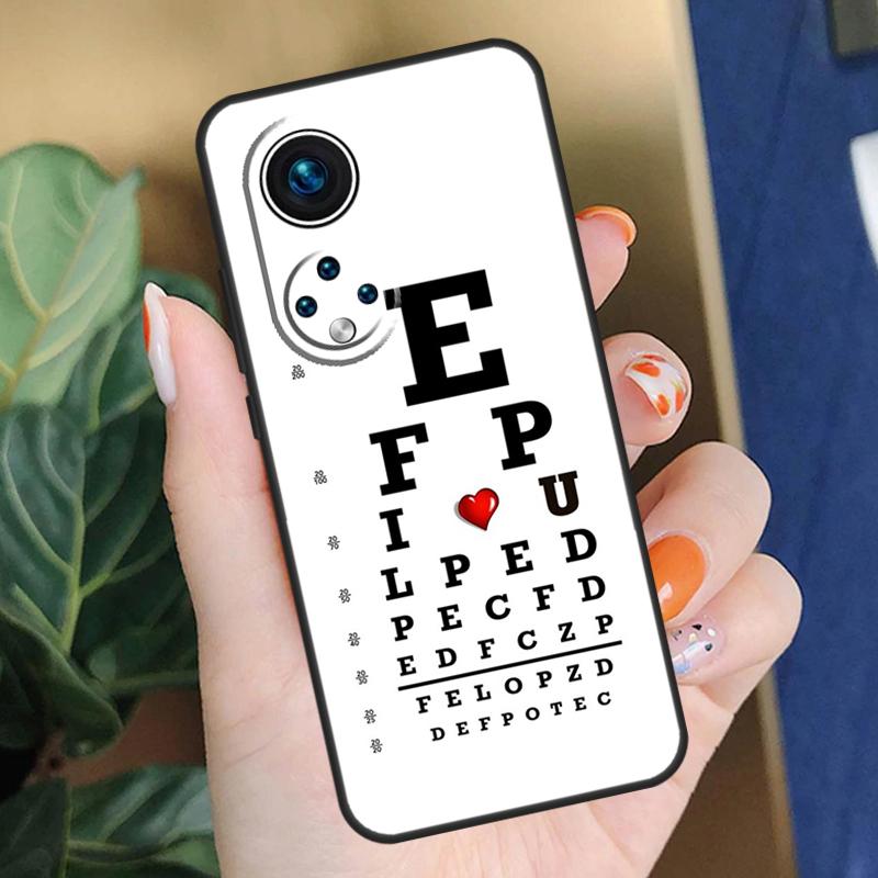 

Vision Test Chart Case For Honor Magic 7 5 6 Pro 200 Lite Honor X8b X9c X9b X9a X8a X8 X9 50 70 90 Lite Cover Honor X9 4G