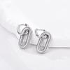 Classic Stainless Steel Double Loop Design Hoop Earrings For Women Geometric Oval Punk Hip Hop Gold Silver Color Huggie Jewelry