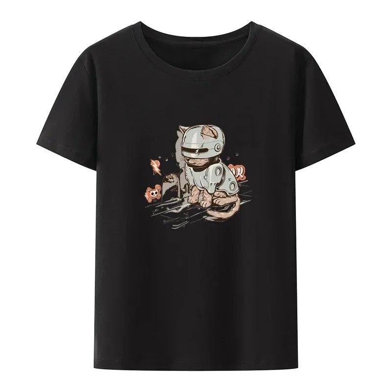 Interesting Cotton T-shirt De Mujer Hip-hop Blusa Loose Cool Short-sleev Vintage Trending Comics Unique Clothing Balloon Puppy