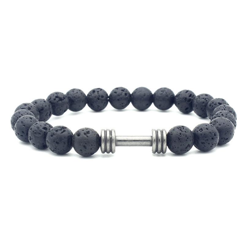 Volcanic Rock 8MM Lava Dumbbell Bracelet for Essential Oils