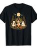Unisex T-shirt Halloween Camping Ghosts Campfire Cozy Fall Graphic T-Shirt