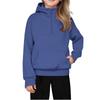 Children's Relaxed Fit Half-Zip Sweatshirt Fleece-Lined Girls' Solid Color Hooded Sweatshirt