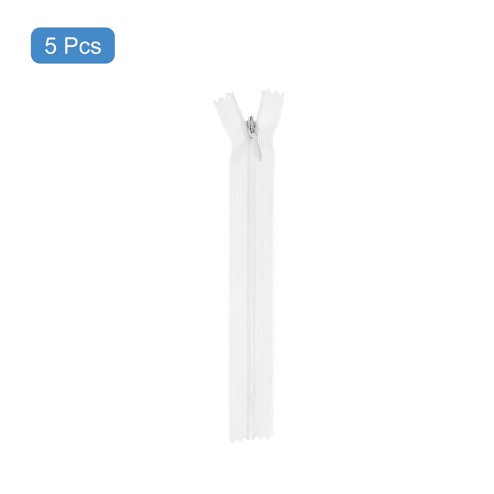 

5pcs Invisible Zippers 6/8/18inch Nylon Hidden Zippers True White/Black