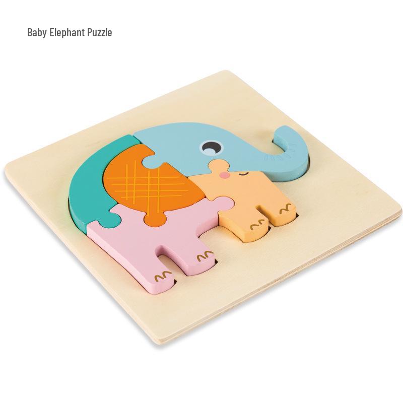 Wooden 3D Puzzle for Early Education: Infant & Toddler Intellectual Development, Hand-Eye Coordination Toy for 1-3 Year Old Boys & Girls