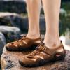 Fashion Summer Casual Male Loafers Summer Luxury Sandals 2024 New Men Breathable Outdoor Beach Shoes Genuine Leather Non-Slip Men Shoe