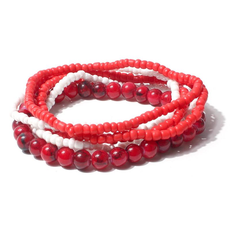 Bohemian Beads Acrylic Multi-layer Bracelets for Women Fashion Hand Wrist Chain GZW