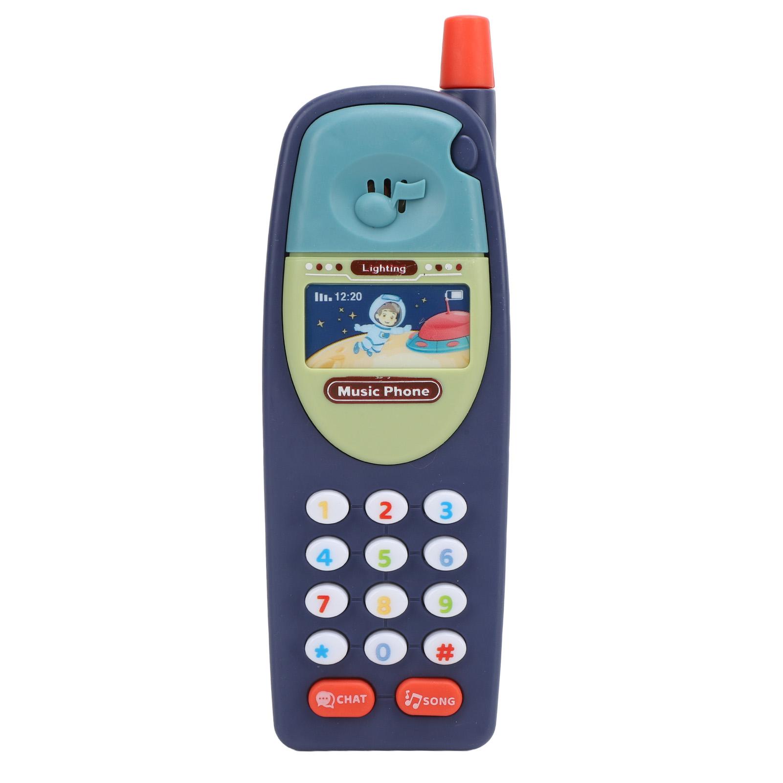 

Детский телефон игрушка для малышей мобильный сотовый телефон обучение ребенка образование веселый пластиковый музыкальный телефон темно-синий