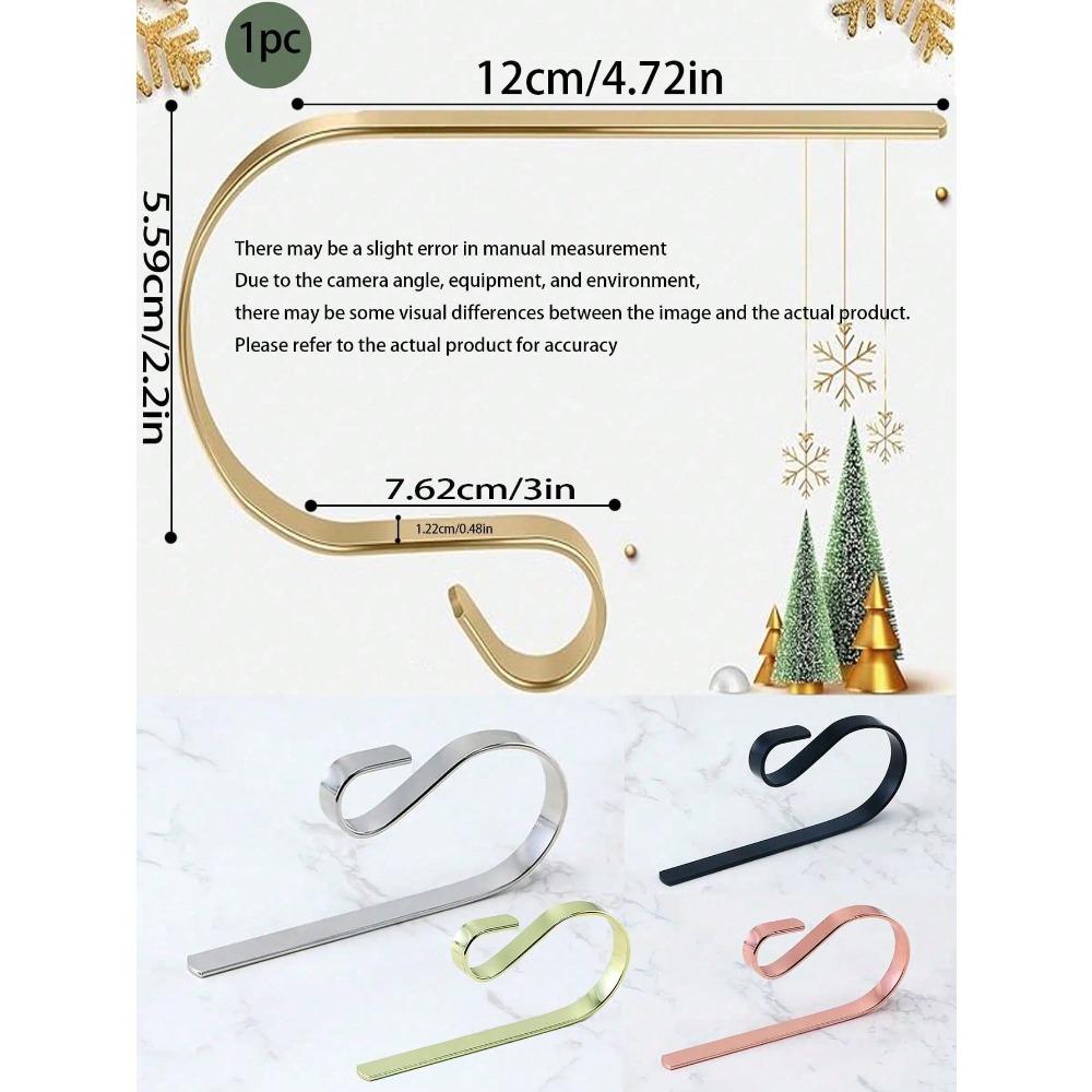 Goldene & Silberne Weihnachtsstiefelhalter-Haken, Kamin-Hängehaken, Rutschfeste Weihnachtsbaumschmuck-Haken für Geburtstagsfeier, Hochzeit
