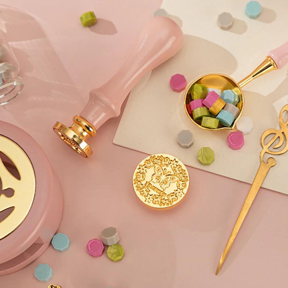 Wedding Invitations Cards Sealing Wax Stamps Set Solid Wood Vintage Wax Seal Stamp Heating Stove Kit Envelopes Gift Packing