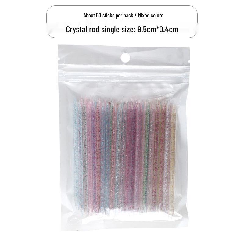 

50-Piece Double-Ended Nail Tool: Crystal Rhinestone Picker, Wood Stick, Glue Remover, Cuticle Pusher, Flower Pen