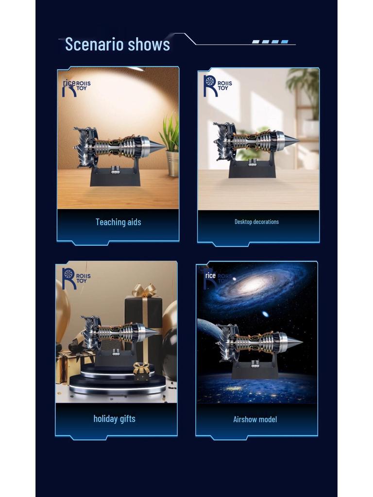 Rolls-Royce Turbofan Jet Engine Model Kit for Science Experiments & Fighter Jet Startup