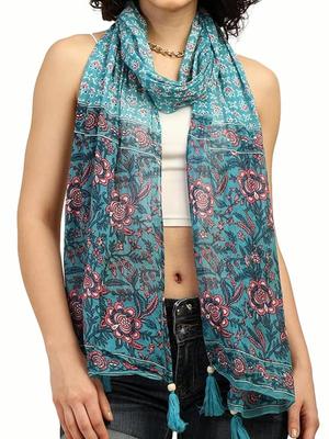 Scarf for Women Premium Cotton Boho | Lightweight Summer Beach Wrap 180 X 50 Cm