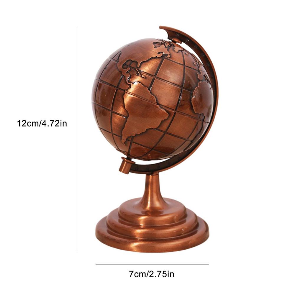 Luxury Office Decor Ornaments Vintage World Globe Metal Decorative Crafts Modern Home Living Room Study Desk Decorations