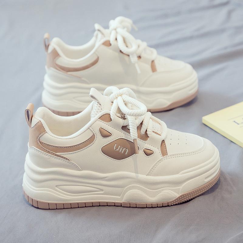 Spring new versatile women's thick-soled heightening sports and leisure little white shoes board shoes spring and autumn