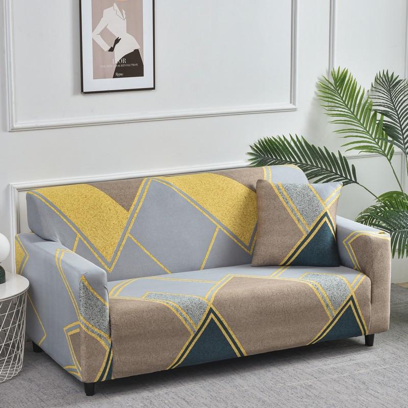 Printed Sofa Covers for Living Room Elastic Corner Couch Cover L Shaped Chaise Longue Slipcover Furniture Protector 1/2/3/4 Seat