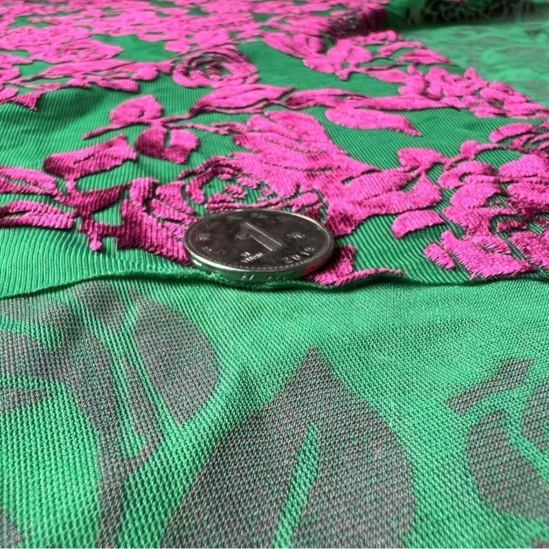 1yard Brocade Velvet Jacquard Fabric Stretchy Floral Printed Velour Fabric Upholstery Fabrics for DIY Sewing Dress Clothing