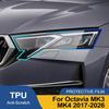 TPU PPF for Skoda Octavia MK4 MK3 2017-2026 High Gloss Smoke Black Pre Cut Car Headlight Protective Film Anti-Scratch Vinyl Wrap