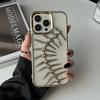 3D Fishbone Hollow Dissipate Heat Phone Case For iPhone 16 15 14 13 12 11 Pro Max Shockproof Electroplated Soft Cover
