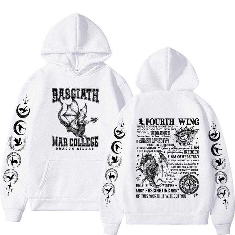 Fourth Wing Basgiath War College Hoodies The Empyrean Series Dragon Rider Hoodie Men's Y2k Clothes Fashion Sweatshirt Streetwear
