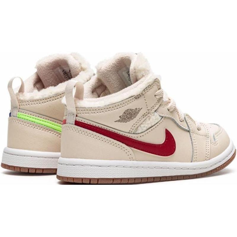 Air Jordan 1 toddler mid-top basketball shoes khaki DO2209-264