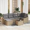 VidaXL 7-Piece Garden Sofa Set with Cushions Black Poly Rattan 3346800