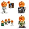 Cross-border New Halloween Gift Pumpkin Knight Garden Decoration Glowing Resin Ornament