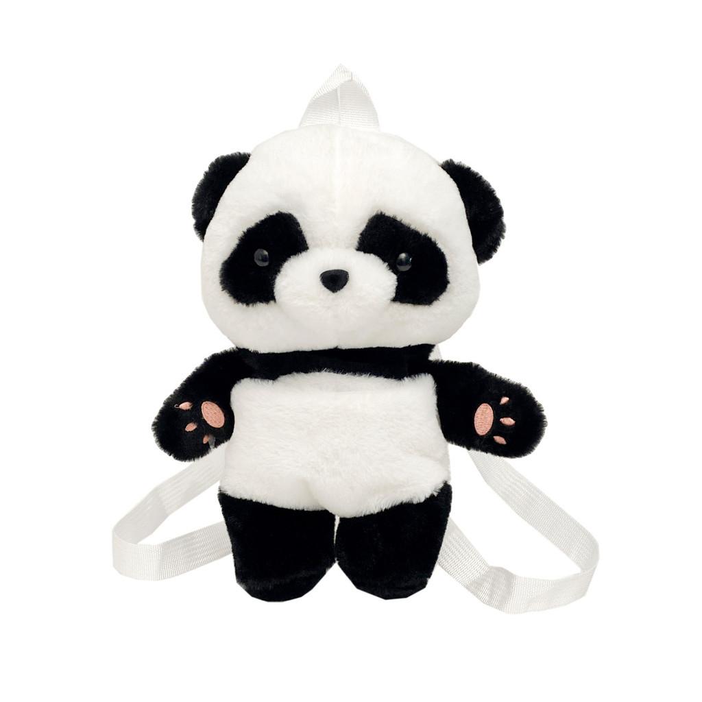 Brown Panda Bear Plush Toy Backpack Animal Bag With Adjustable Straps Shoulder