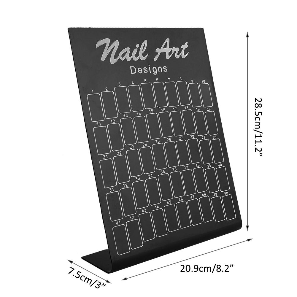 50Pcs Nail Art False Tips Chart Display Board Nailtips Polish Gel Color Card (White)