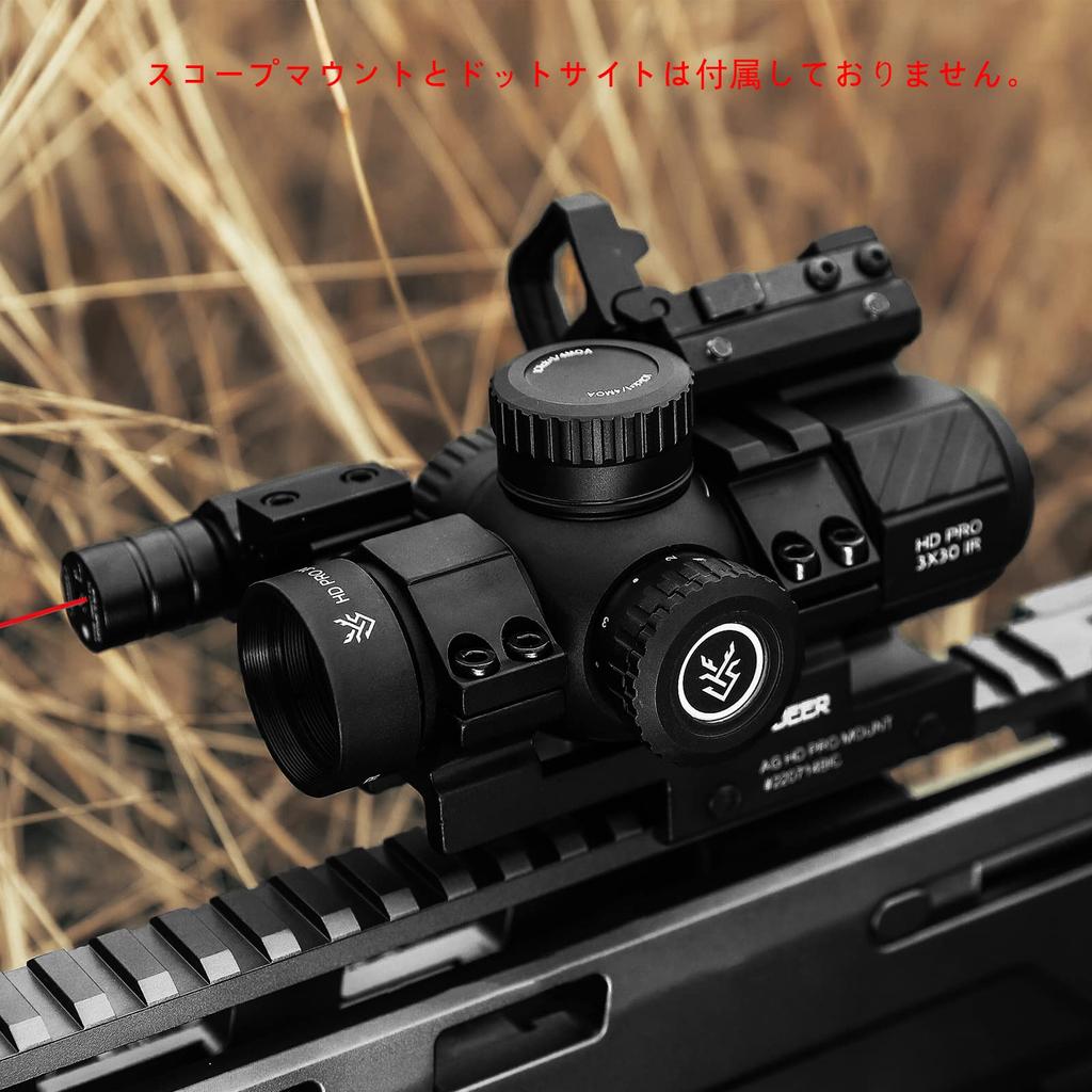SWAMP DEER OPTICS Riflescope, 3x30IR Fixed Magnification, Short Scope, IPX7 Waterproof Sight (Black)