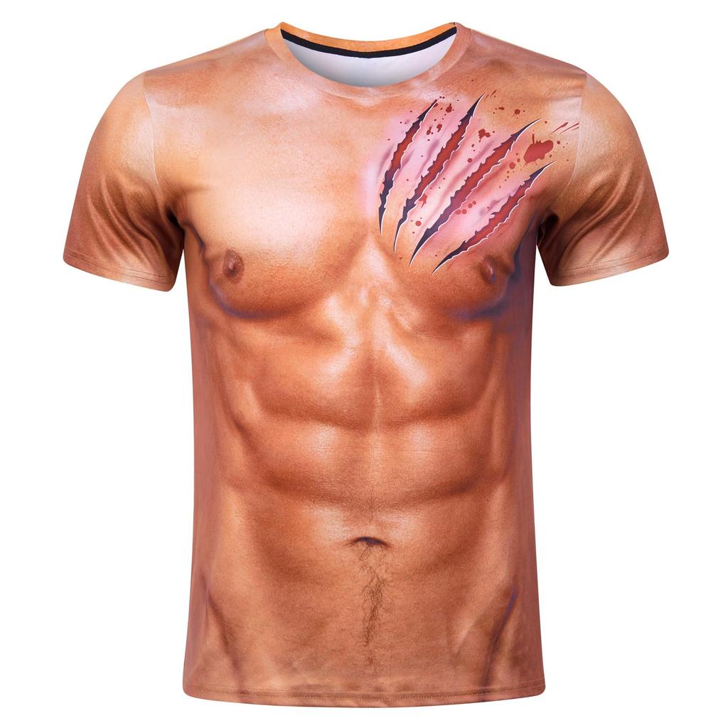 Morsom Muskel Julenisse Kostyme T-skjorter 3D-trykk Menn Kvinne T-skjorte Streetwear Oversized Harajuku Barn Topper Tees Klær