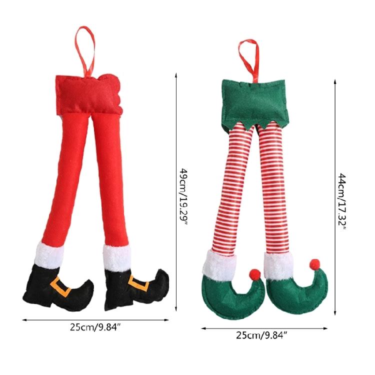 Christmas Elf Santa Claus Legs Decoration Xmas Tree Party Pendant Accessories