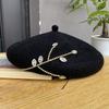 New Rhinestone Beret Fashionable Versatile Woolen Hat Autumn and Winter Three-dimensional Thickened Women's Painter Hat Tide