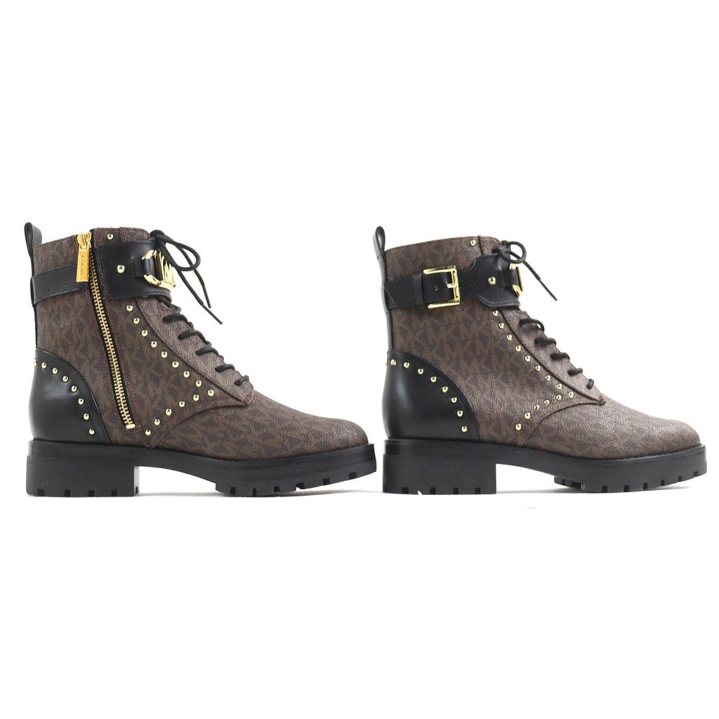 Pristine Michael Kors Short Boots  Combat Boots Brown Black Synthetic Women 6.5 Used