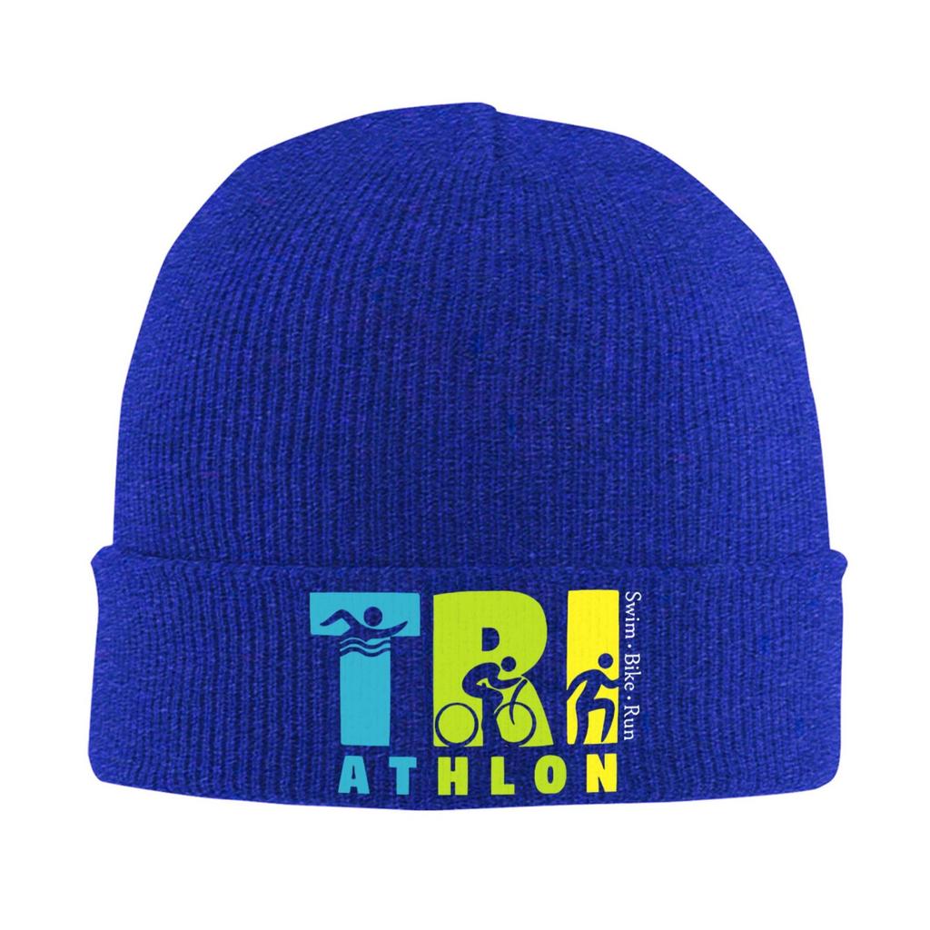 Triathlon Print Casual Bonnet Hats Hip Hop Hats For Men Women Winter Keep Warm Skullies Beanies Caps Unisex Adult Bonnet Hats
