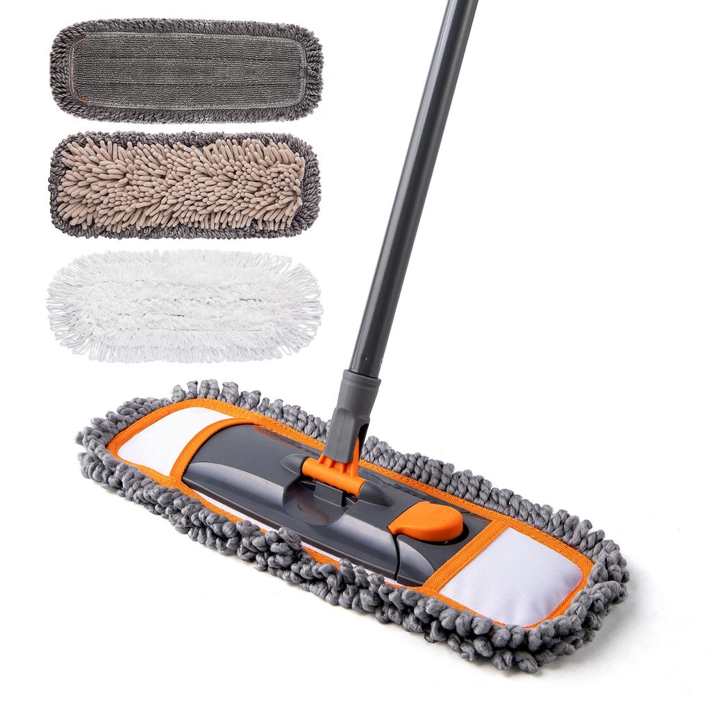 CLEANHOME Podlaha Pro Suché a Mokré 360 Stupňů Roztažitelný Pro Podlahu Vhodný pro Čištění Bez Žinylky 3 Hadry Součástí Mop, Mop, Podlaha, Rotace,