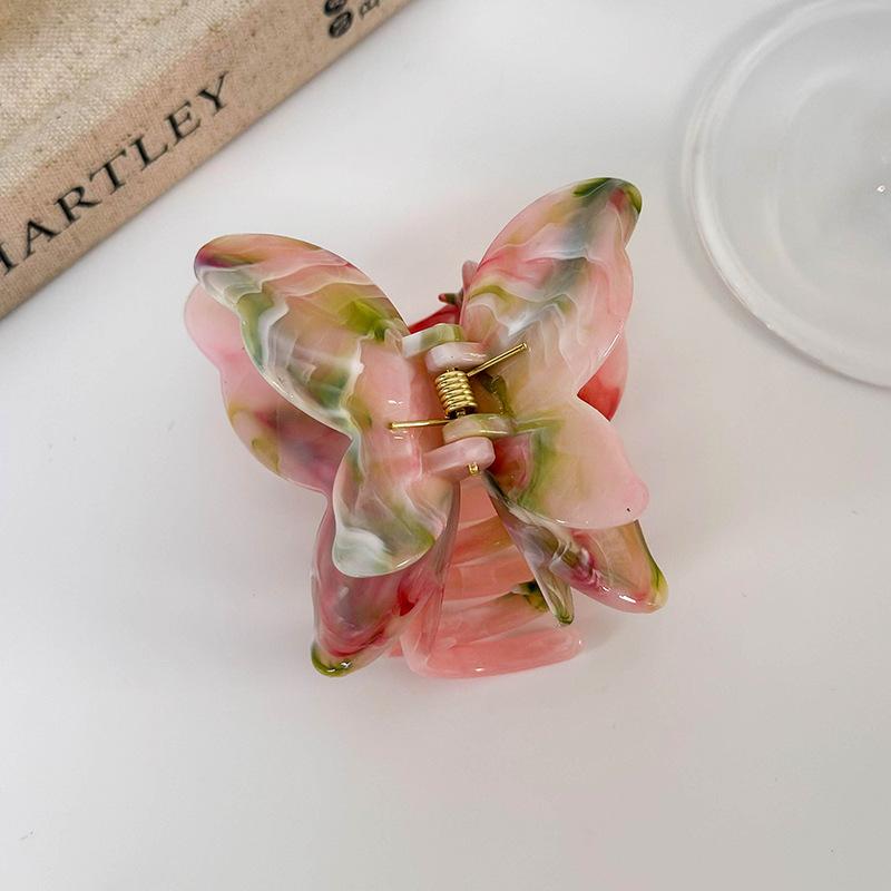 Retro Colorful Sweet Butterfly Hair Claws for Women Girls Temperament Hair Clip Styling Tools Hairpin Acetate Barrette Headdress
