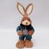 45CM Medium Woven Reed Rabbit Handmade Forest Style Folk Home Decoration Souvenir