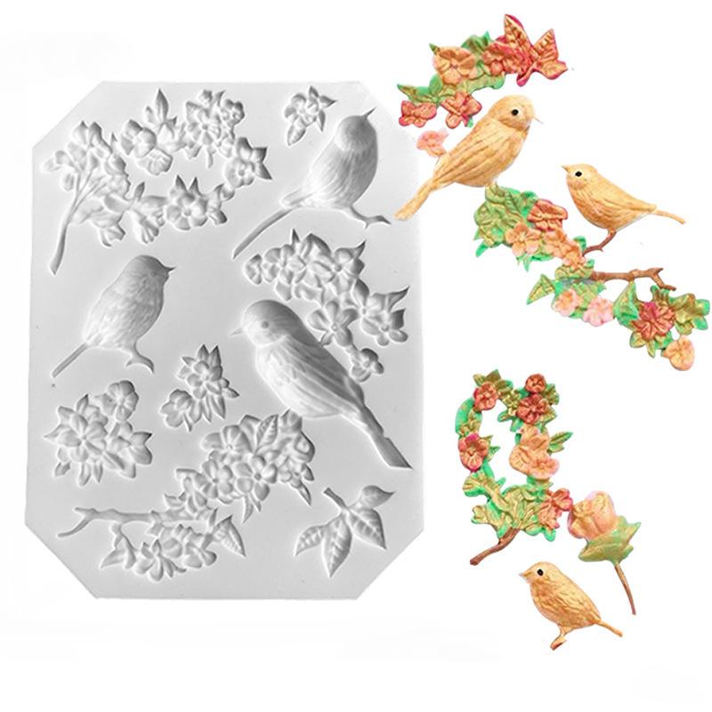 Honeybee Honeycomb Butterfly Bird Fondant Silicone Sugarcraft Birthday Cake Decorating Tools Resin Chocolate Molds for Baking