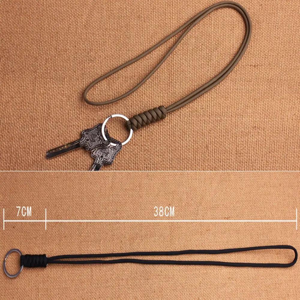 New Emergency Survival Backpack Self-Defense Lanyard Round Buckle Parachute Cord Key Ring Paracord Keychain