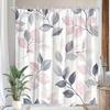 1 Stück Pastellfarbenes Blatt-Duschvorhang - Rosa, Lavendel, Grau & Weiß Botanisches Design mit 12 Haken, 70,8x70,8 Zoll, Modernes Badezimmer