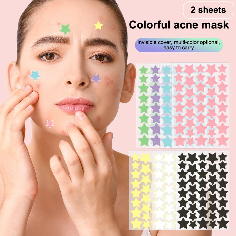 72/80 Pièces Coloré Mignon Étoile Forme de Cœur Autocollant Traitement Acné Invisible Couvre Acné Patch Bouton Soin de la Peau