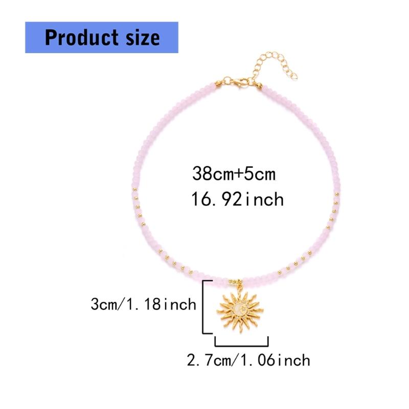 Stylish Acrylic Sun Pendant Bohemian Necklace Versatile Layering Jewelry Accessory For Casual Or Formal Outfits