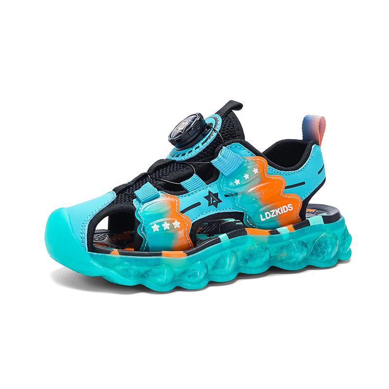 

Новинка 2024 года, летняя детская повседневная обувь, пляжные сандалии для мальчиков, детские легкие спортивные сандалии с закрытым носком для девочек, европейские размеры 28-39 39 зелёный