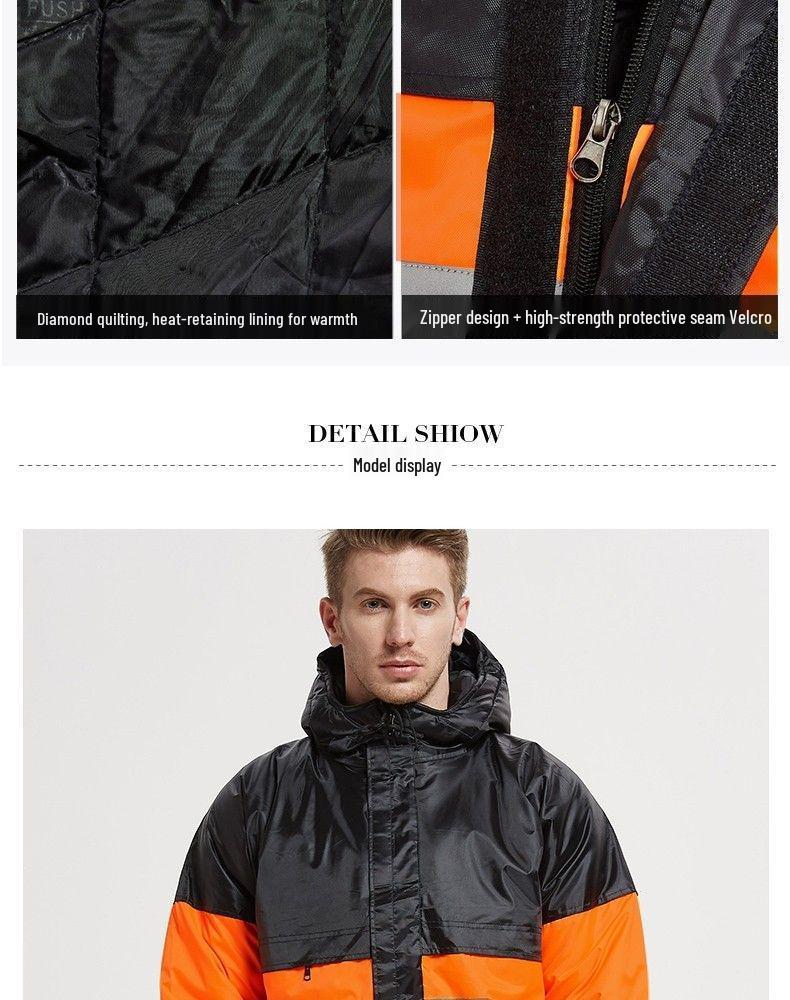 Thickened Winter Hat & Cold-Proof Workwear Jacket for Outdoor Ice Fishing