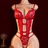 Sexy Bodysuit Hollow Lingerie For Couple Sex Clothes Backless Underwear Sleepwear Lace Crotchless Teddies Costumes Back Closure