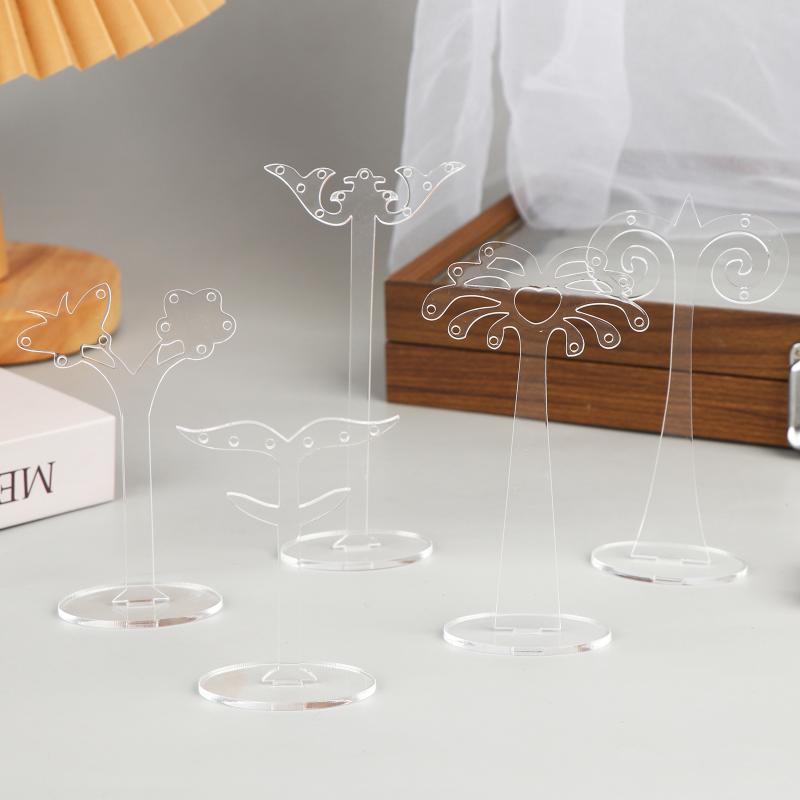 3Pcs/set Clear Acrylic Earring Display Stand Transparent Stud Dangle Earrings Display Rack For Jewelry Showcase Organizer Holder