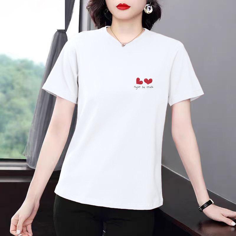 2026 Summer Women's Loose Short Sleeve Round Neck T-shirt - Plus Size, Slimming, Versatile, Simple Design