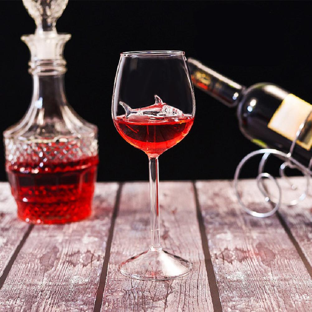 300ml Goblet Glass Mug Shark Wine Glass Goblets for Cold Drink Champagne Goblet Cocktail Glasses